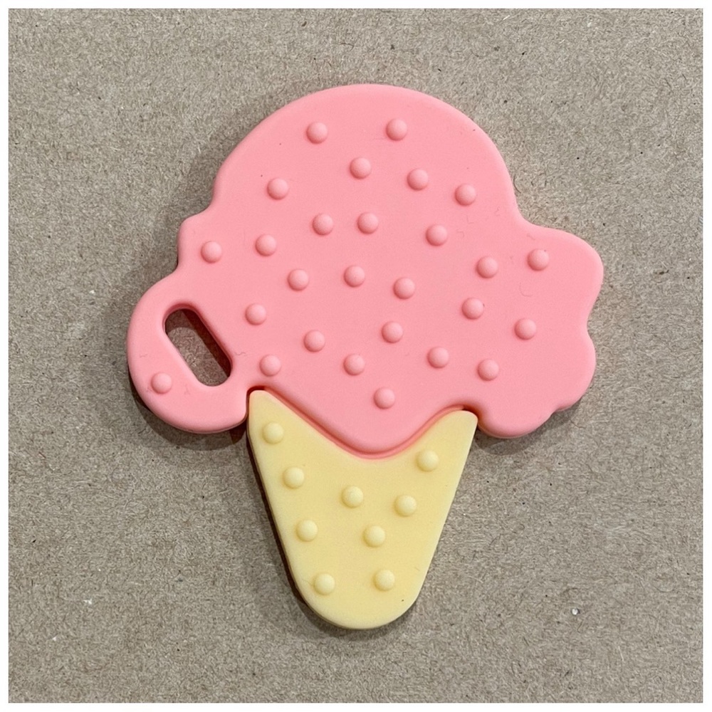 PINK | Silicone baby ice cream cone teether toy - Picture 2 of 2